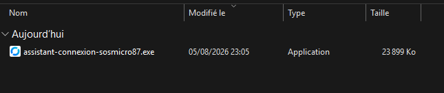 Fichier téléchargé visible dans l'explorateur de fichiers